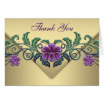 Purple Petunia Gold Thank You Cards