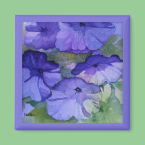 Purple Petunia Square Magnet magnets