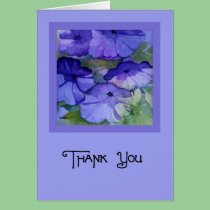 Purple Petunia Thank You Card cards