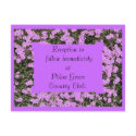Purple Phlox Wedding Reception Card postcards by wondersofwnc Purple Phlox Wedding Reception Card postcards