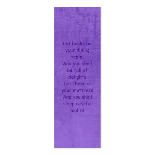 Purple Phoenix Rising, leather-effect bookmark Business Card (back side)