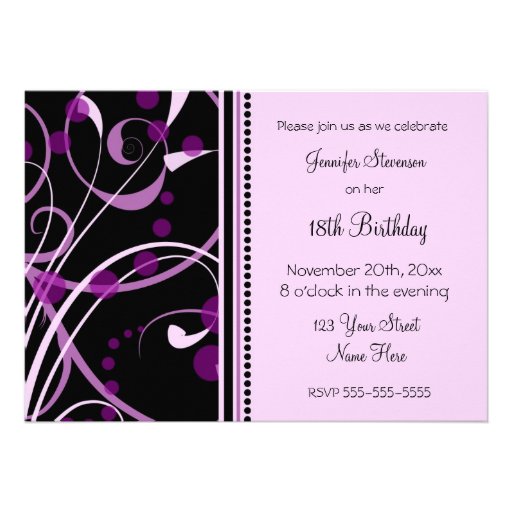 Purple Photo 18th Birthday Party Invitations