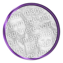 purple photo frame round sticker