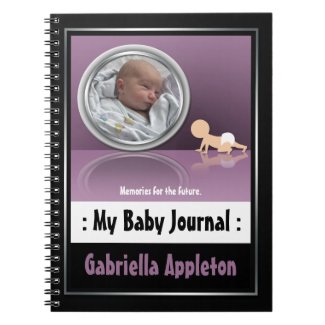 Purple Photo Reflection - My Baby Journal Note Books