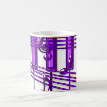 Purple Piano Keyboard Music Notes Mugs