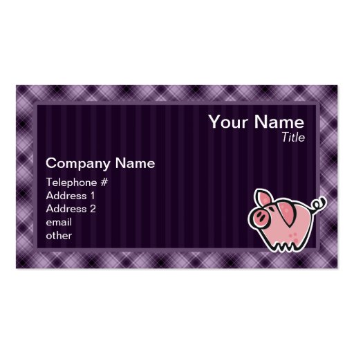 Purple Pig Business Card Templates (front side)