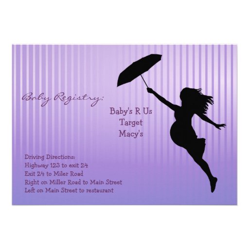 Purple Pin-Striped Baby Shower Invitation