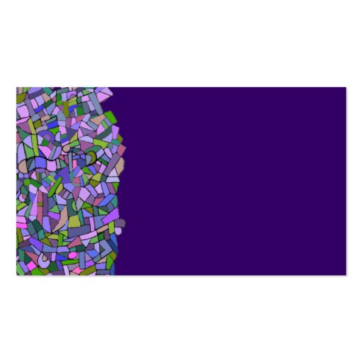 Purple Pink Abstract Mosaic Pattern Business Cards (back side)