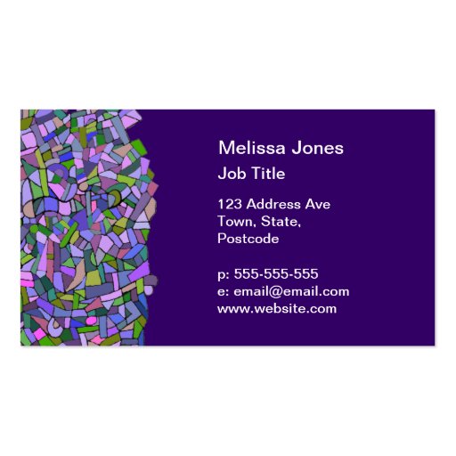 Purple Pink Abstract Mosaic Pattern Business Cards