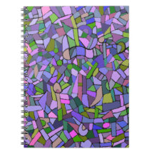 Purple Pink Abstract Mosaic Pattern Note Book