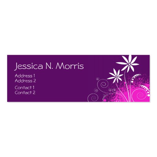 Purple, Pink and White Flowers Business Cards