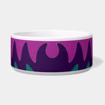 Purple Pink Aqua Saw Blade Ripples Waves Pet Water Bowls