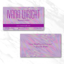 Purple Pink Author Business Card business cards by annaleeblysse Purple Pink Author Business Card business cards