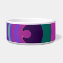 Purple Pink Blue Saw Blade Ripples Waves Dog Food Bowls