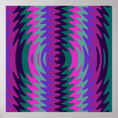 Purple Pink Blue Saw Blade Ripples Waves Posters
