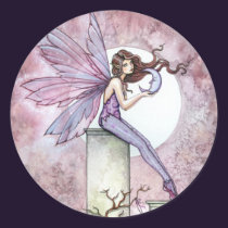 Purple Pink Fairy with Moon Stickers stickers