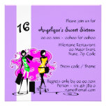 Purple pink fashion chic "Sweet sixteen" Invite
