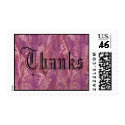 Purple Pink Feathered Paint Swirl "Thanks" Postage postage