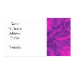 Purple Pink Floral Swirl Flourish Girly Pattern Business Card Template