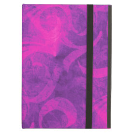 Purple Pink Floral Swirl Flourish Girly Pattern iPad Folio Cases