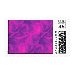 Purple Pink Floral Swirl Flourish Girly Pattern Stamps