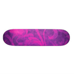 Purple Pink Floral Swirl Flourish Girly Pattern Skate Board