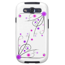 Purple & Pink Flower Swirls Samsung Galaxy S3 Cover