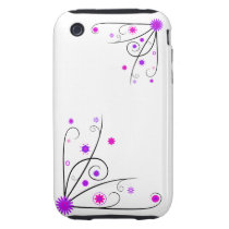 Purple & Pink Flower Swirls iPhone 3 Tough Case