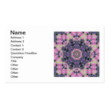 Purple Pink Flowers Blossom Mandala Business Card Template
