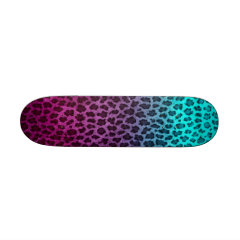 Purple Pink Green Cheetah Print Custom Skateboard