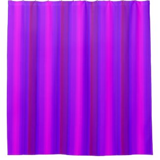 Purple Pink Magenta Blue Stripes Shower Curtain