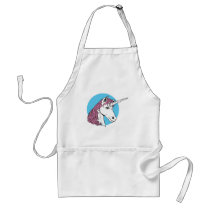 purple/pink mane unicorn head apron