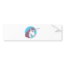 purple/pink mane unicorn head bumper stickers