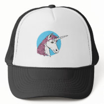 purple/pink mane unicorn head hat