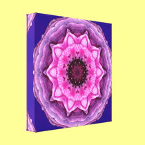 Purple/Pink Ranunculus Kaleidoscope Wrapped Canvas canvas prints