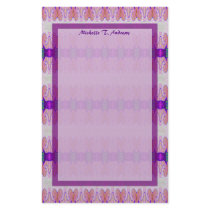 purple pink ribbons stationery