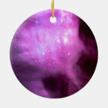 Purple pink stars in space ornaments