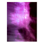 Purple pink stars in space postcards