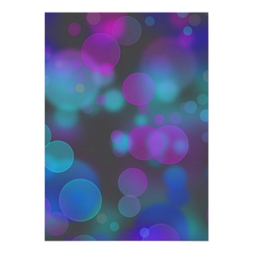 Purple Pink Teal Blue Quinceanera Invite