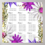 Purple pink wedding seating charts print