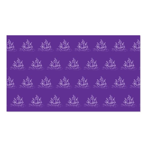 Purple Pirate Ship Pattern. Business Cards (back side)