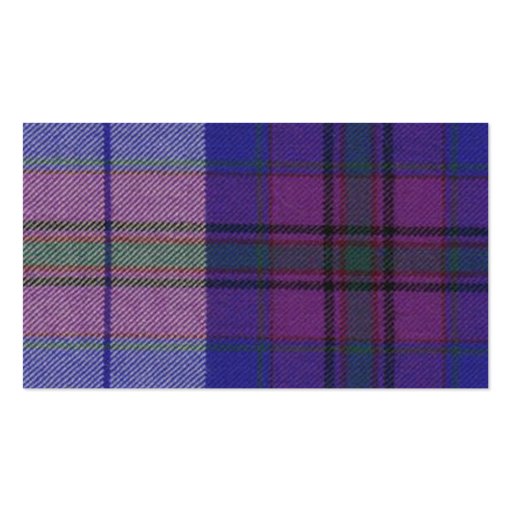 Purple Plaid Heart Wedding Enclosure Card Business Cards (back side)