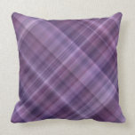 Purple plaid pattern throw pillow