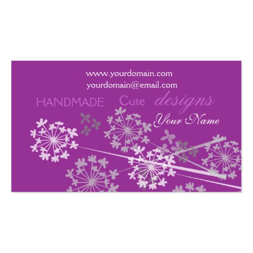 Purple Pleasure Modern Spring Summer Floral Business Card Template
