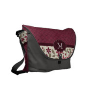 Purple plum floral monogram Rickshaw messenger bag rickshawmessengerbag