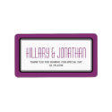 Purple plum rectangular frame wedding favor labels label