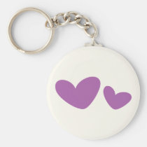 Purple / plum whimsical hearts love keychain