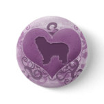 Purple Polish Lowland Sheepdog Valentine Pinback Buttons