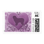 Purple Polish Lowland Sheepdog Valentine Postage Stamp