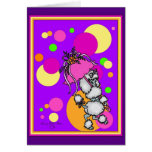 Purple Polk-a-dot Poodle Greeting Card